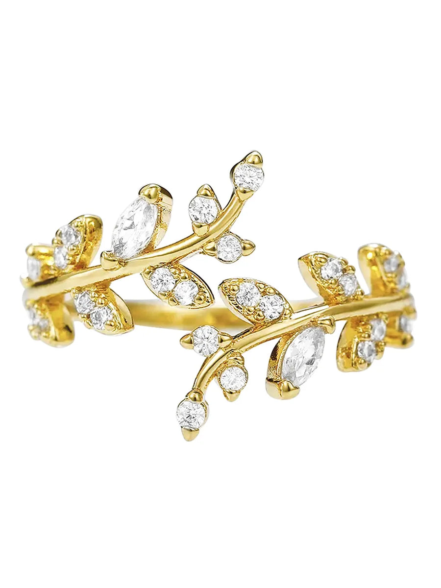 Garden Grace Crystal Branch Ring Band