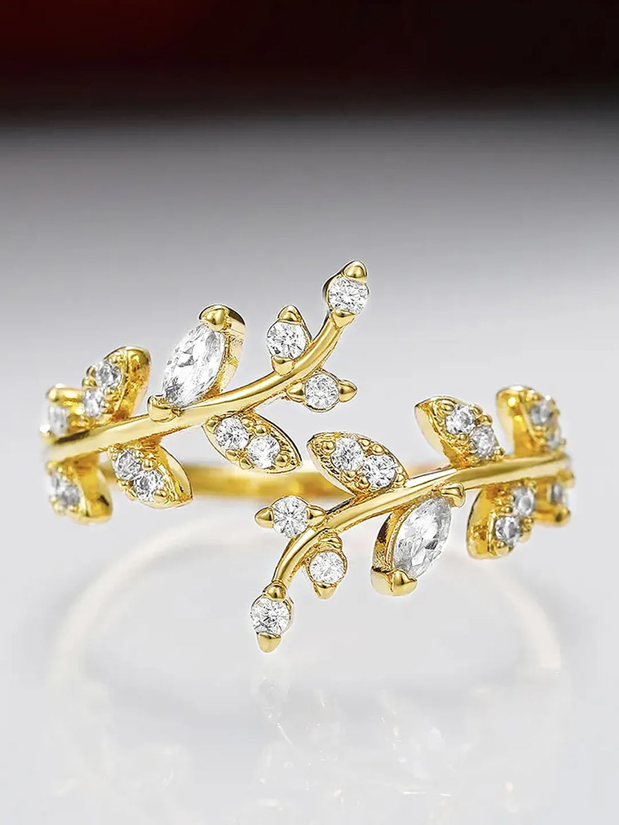 Garden Grace Crystal Branch Ring Band