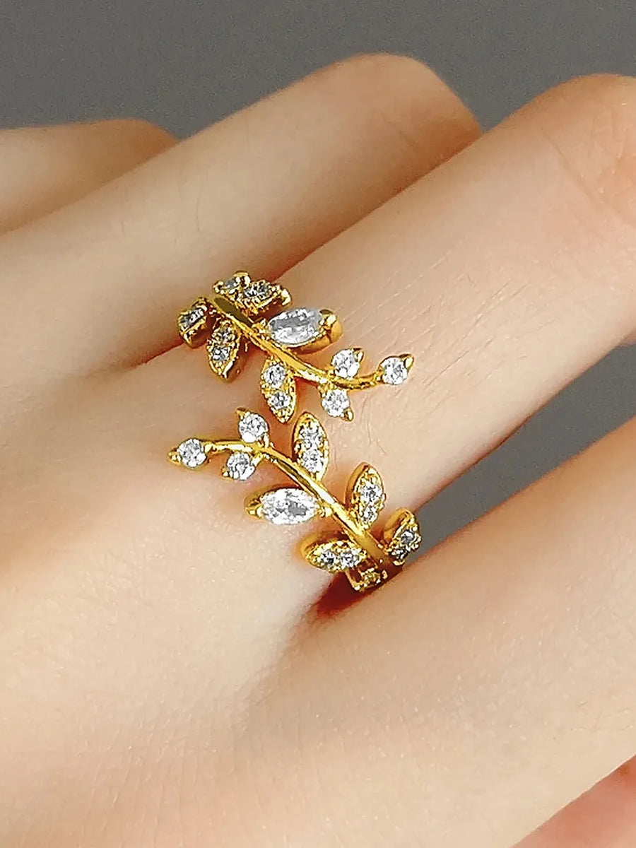Garden Grace Crystal Branch Ring Band