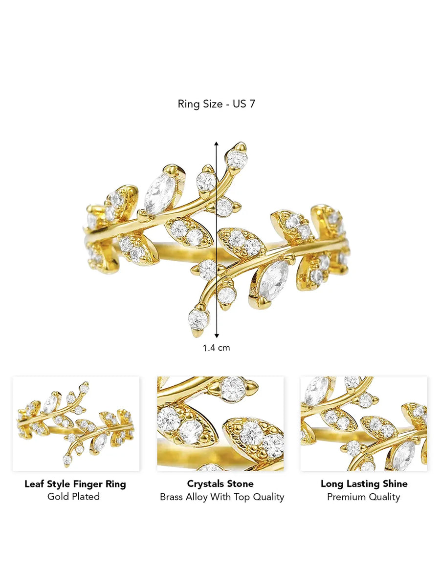 Garden Grace Crystal Branch Ring Band