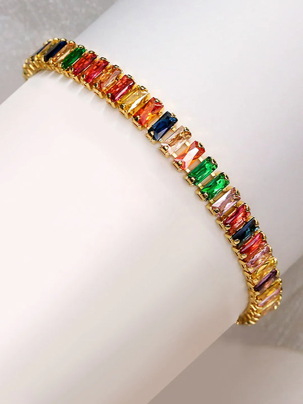 Peora Baguette Stone Bracelet – Sleek & Sophisticated Sparkle