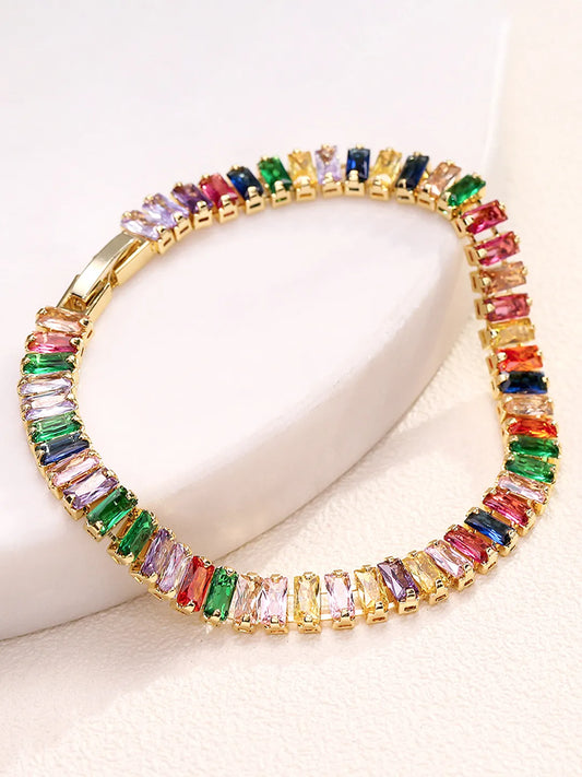 Peora Baguette Stone Bracelet – Sleek & Sophisticated Sparkle