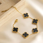 Gilded Clover Luck Charm Bracelet - Black