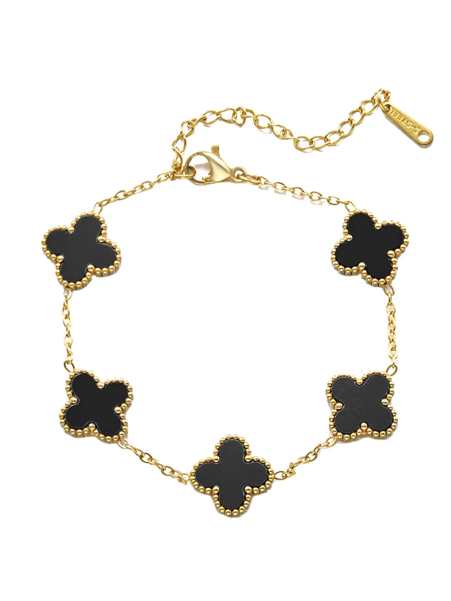 Gilded Clover Luck Charm Bracelet