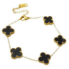 Gilded Clover Luck Charm Bracelet - Black
