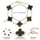 Gilded Clover Luck Charm Bracelet - Black
