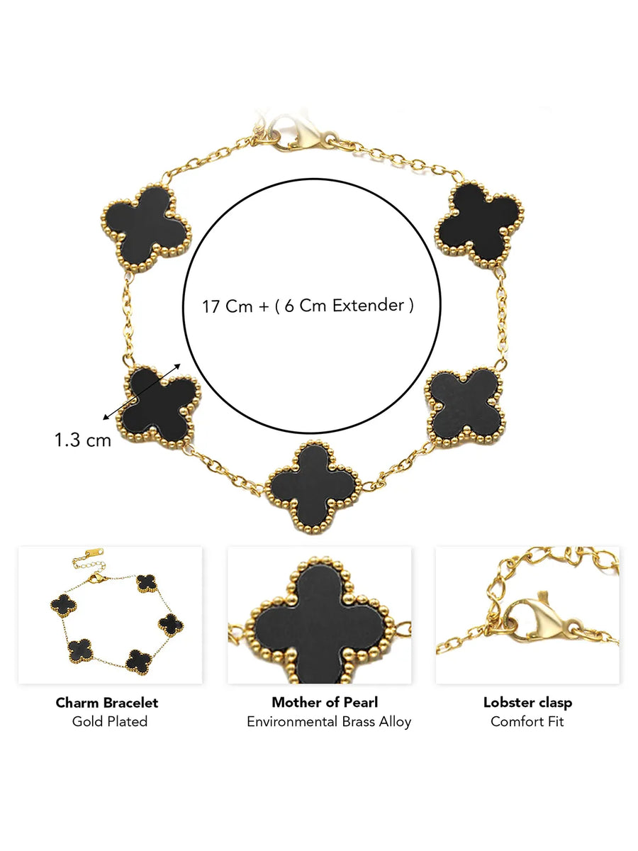 Gilded Clover Luck Charm Bracelet