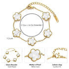 Gilded Clover Luck Charm Bracelet - Gold-White