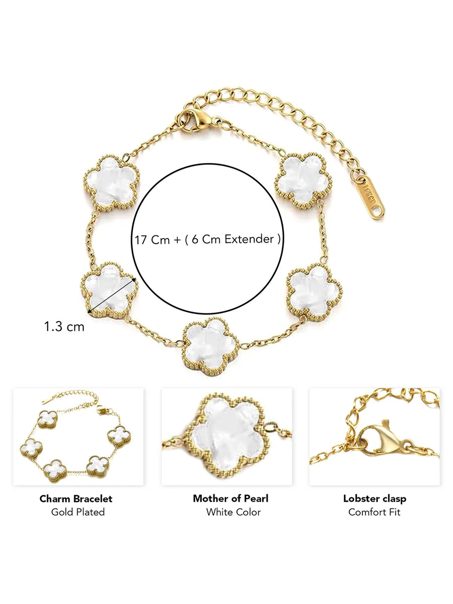 Gilded Clover Luck Charm Bracelet