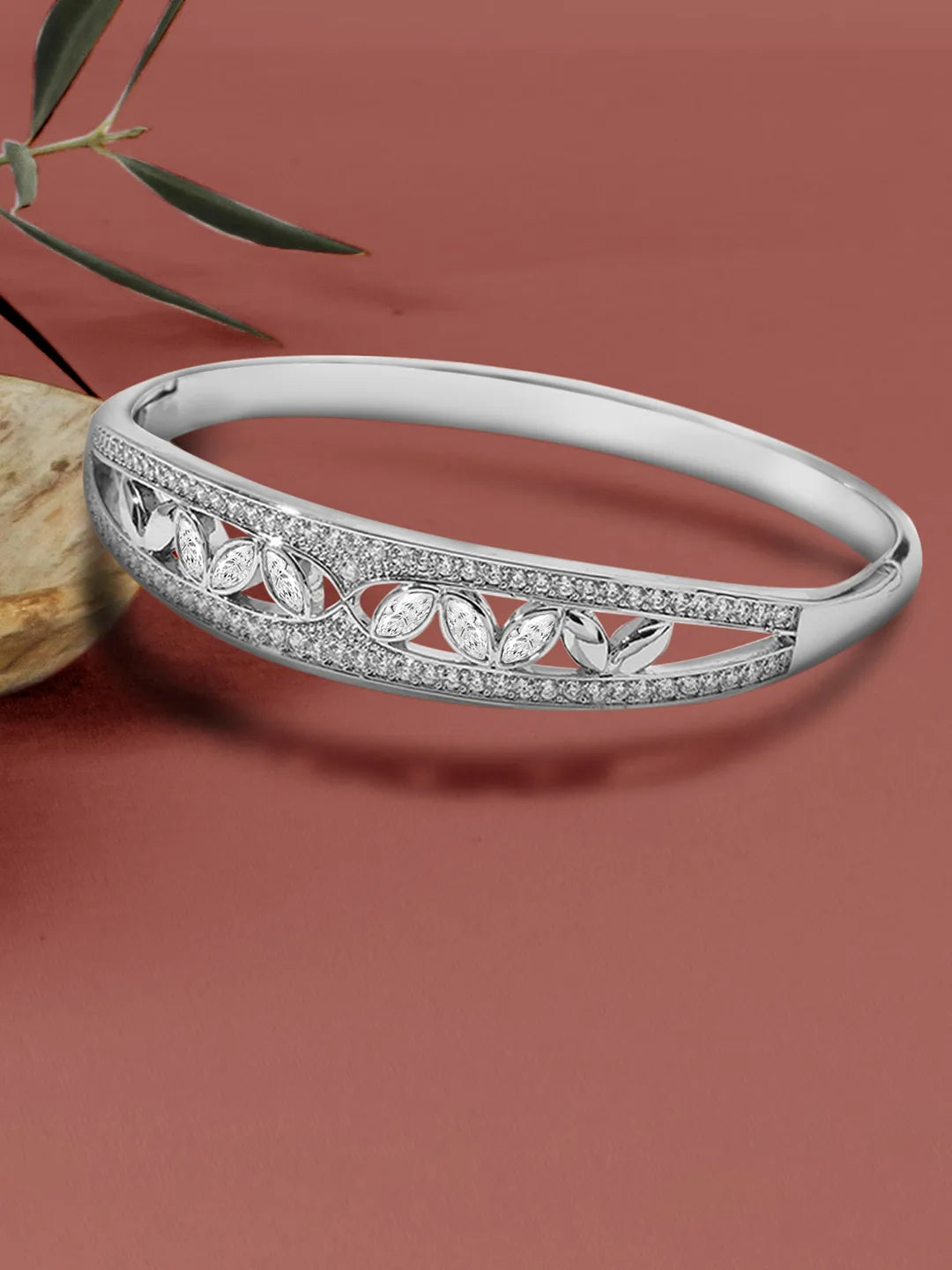 Gleaming Vines Cubic Zirconia Cuff