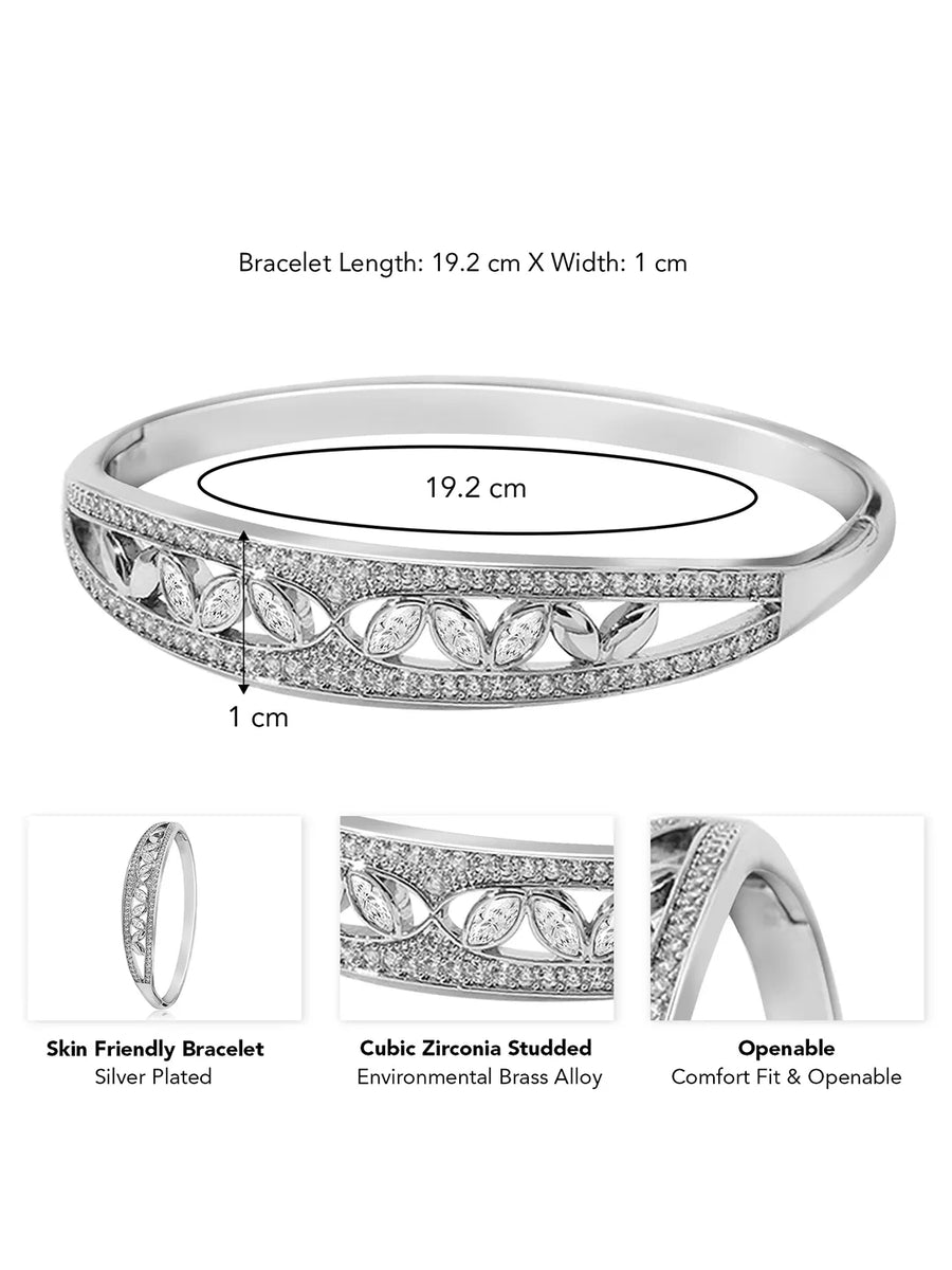 Gleaming Vines Cubic Zirconia Cuff