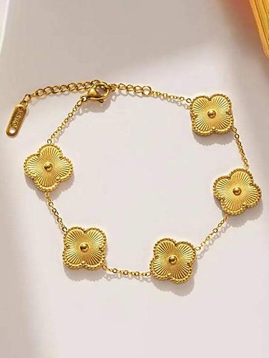 Classic Floral Shine Link Bracelet