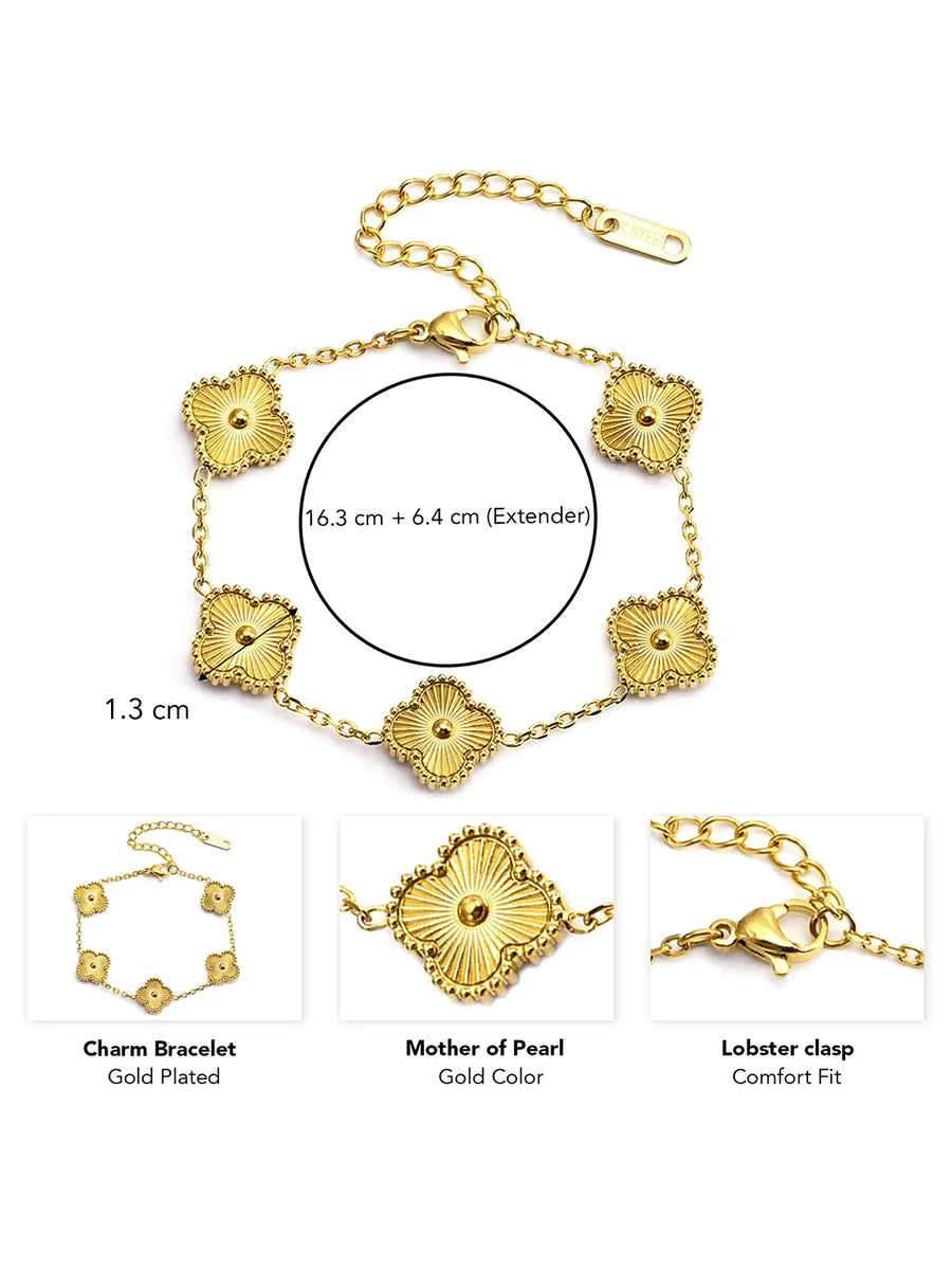 Classic Floral Shine Link Bracelet