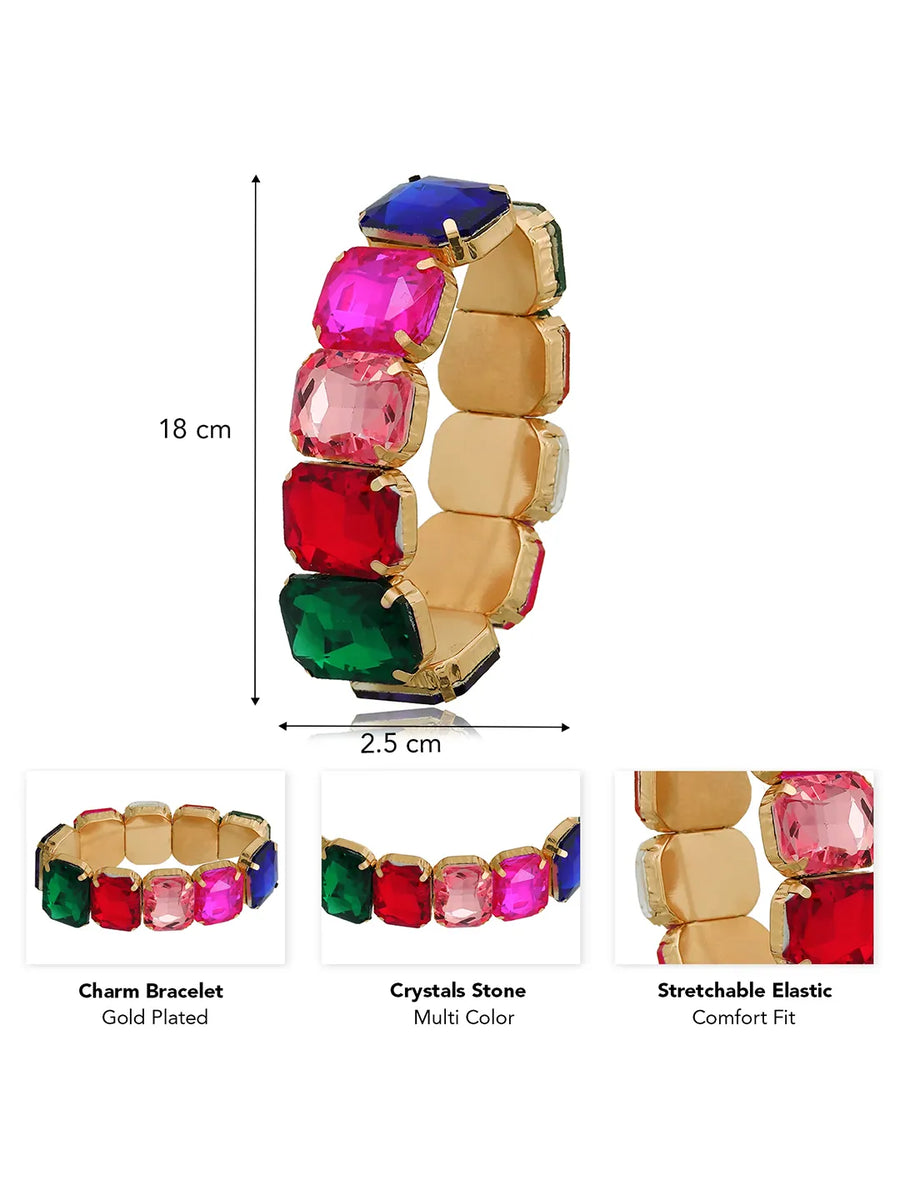 Regal Radiance Crystal Elastic Bracelet