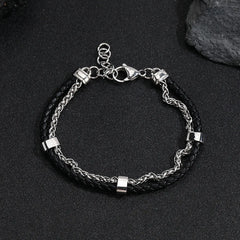 Steel Embrace Braided Duo Bracelet