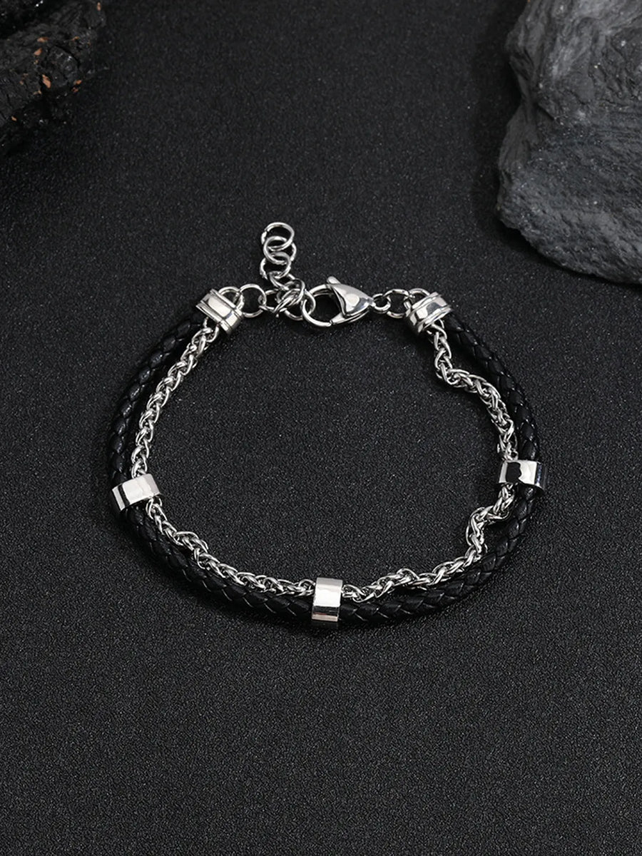 Steel Embrace Braided Duo Bracelet