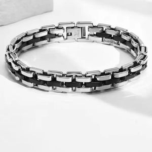 Men’s Dual Tone Steel Link Bracelet