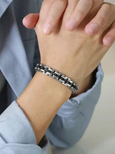 Men’s Dual Tone Steel Link Bracelet