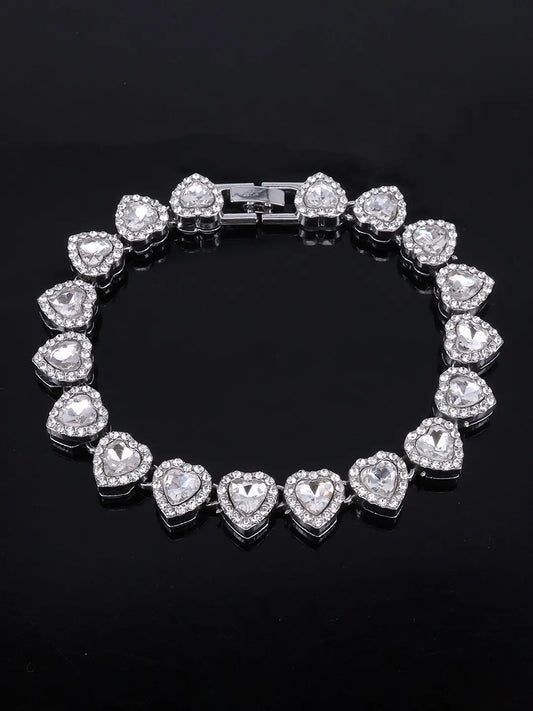 Gleaming Halo Heart Bracelet