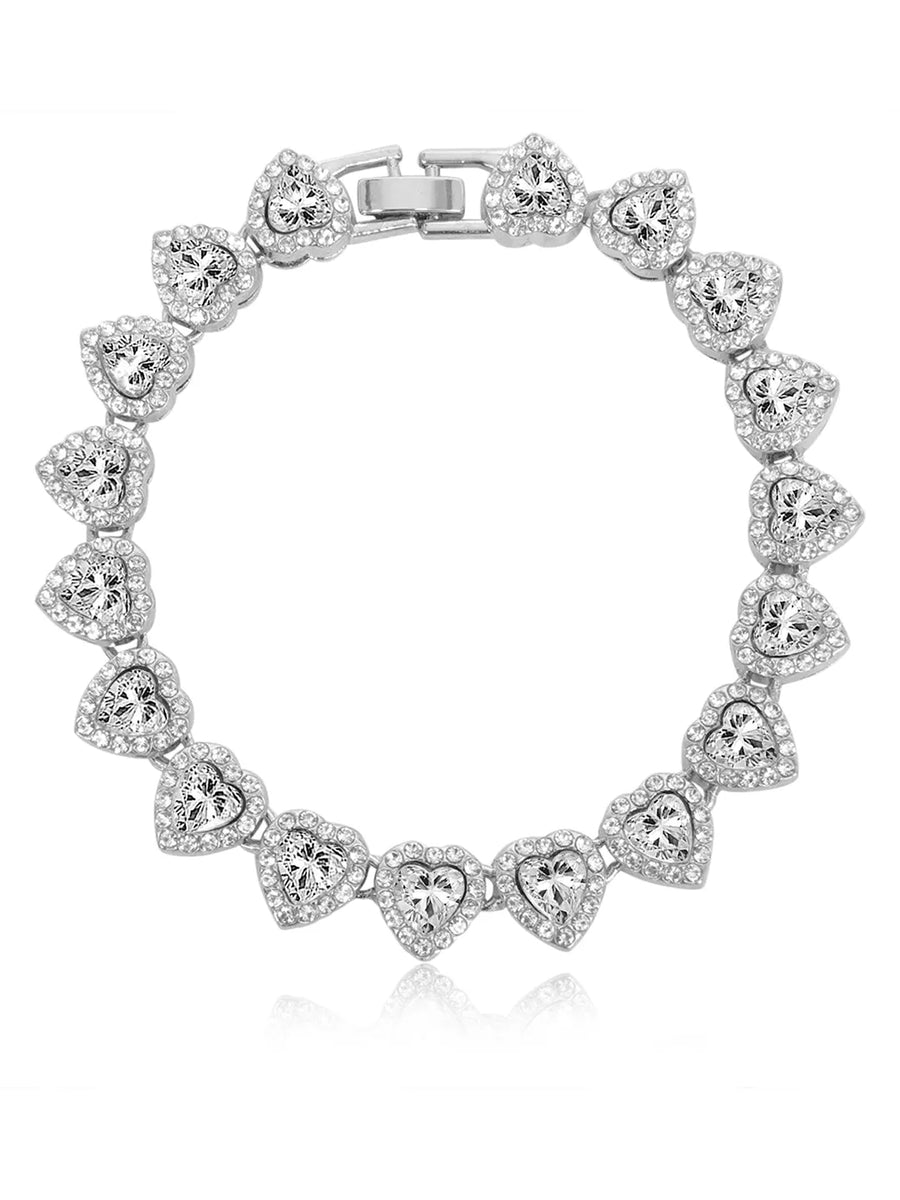 Gleaming Halo Heart Bracelet