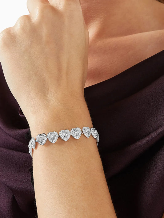 Gleaming Halo Heart Bracelet