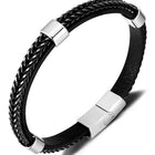 Elegant Weave Leather and Metal Cuff Bracelet