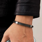 Elegant Weave Leather and Metal Cuff Bracelet