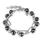 Hematite Beaded Charm Chain Bracelet