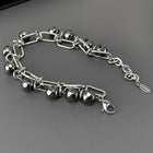 Hematite Beaded Charm Chain Bracelet