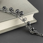 Hematite Beaded Charm Chain Bracelet