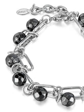 Hematite Beaded Charm Chain Bracelet