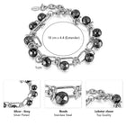 Hematite Beaded Charm Chain Bracelet
