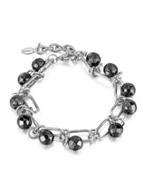 Hematite Beaded Charm Chain Bracelet