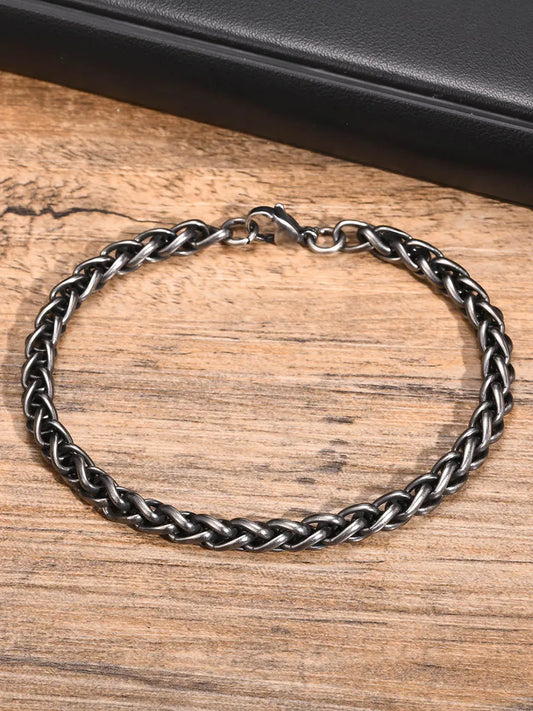 Phantom Dark Steel Cuban Chain Bracelet For Men