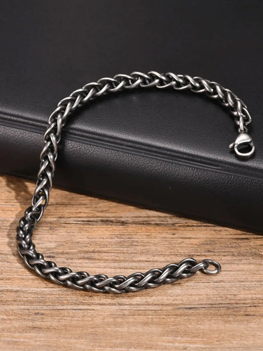 Phantom Dark Steel Cuban Chain Bracelet For Men