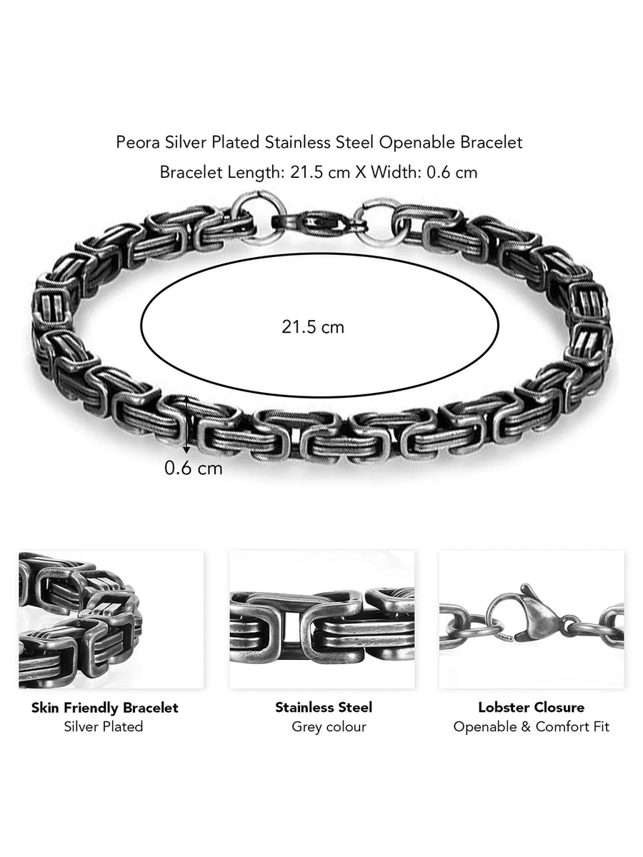 Shadow Grid Chunky Chain Cuff