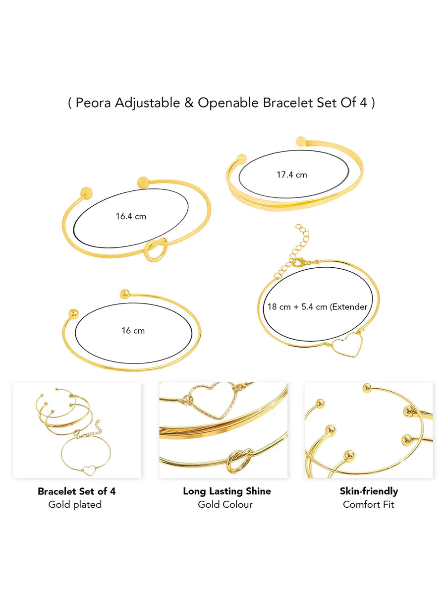 Set of 4 Heartfelt Charm Bracelets