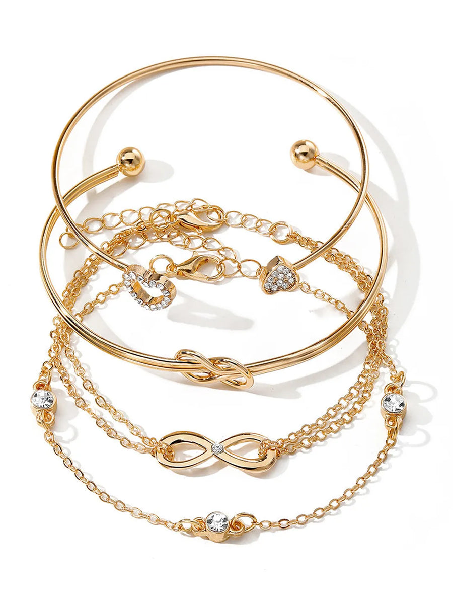 Set of 4 Timeless Heart & Infinity Cuffs