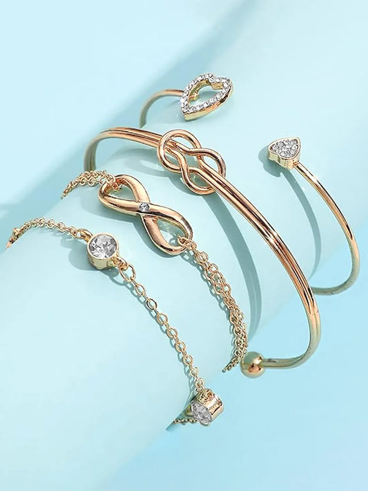 Set of 4 Timeless Heart & Infinity Cuffs