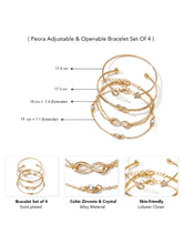 Set of 4 Timeless Heart & Infinity Cuffs