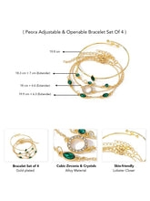 Set of 4 Emerald Glow Layered Bracelets