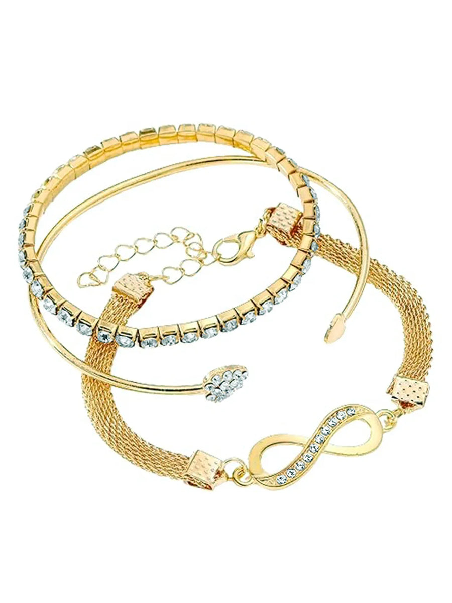 Dazzle Knot & Heart Charm Bracelet