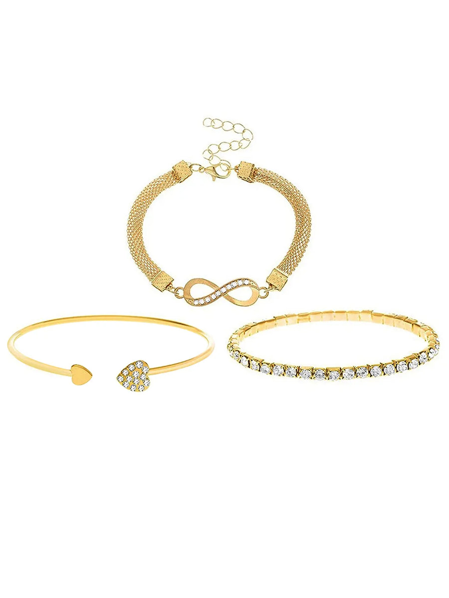 Dazzle Knot & Heart Charm Bracelet