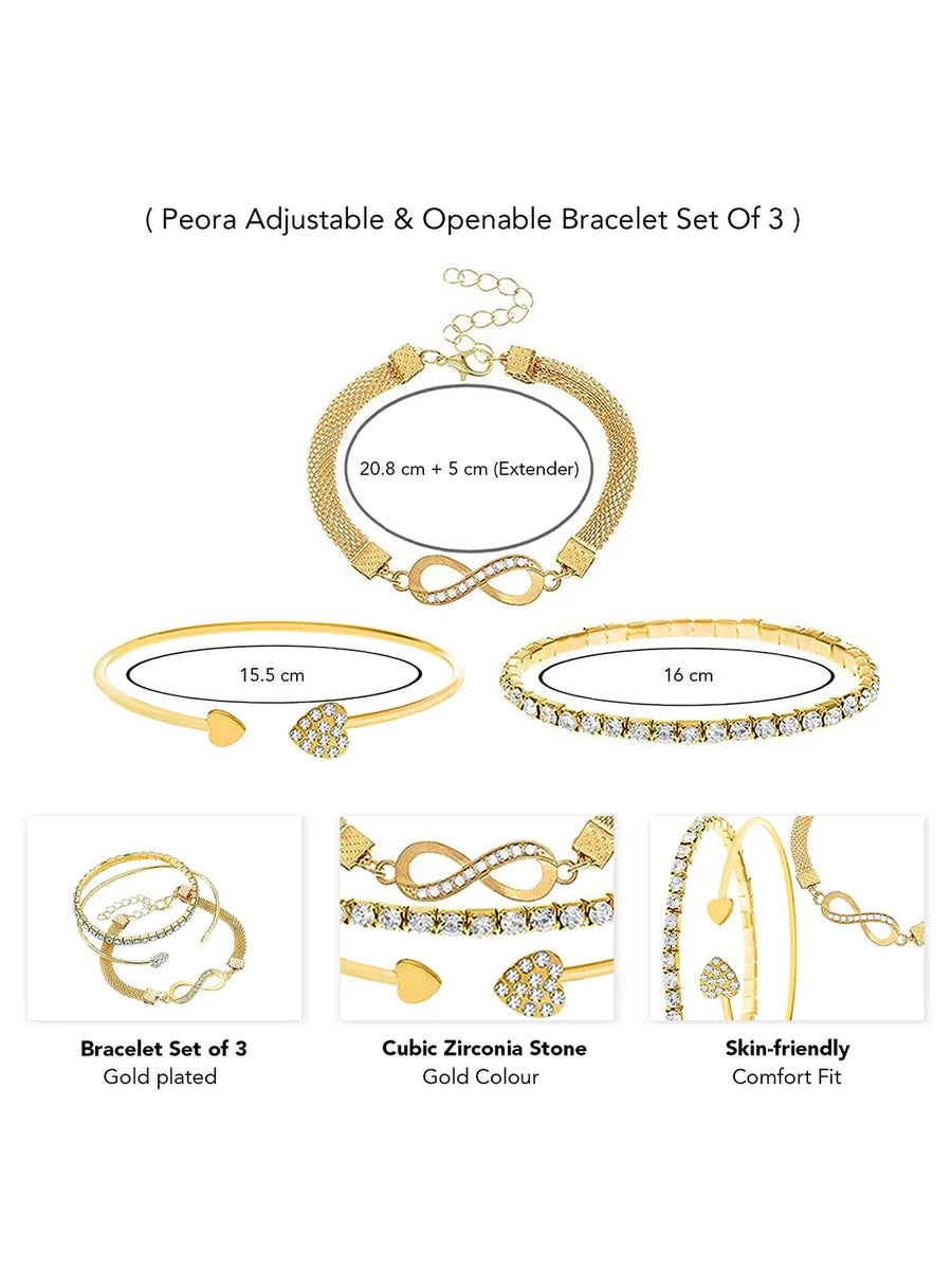 Dazzle Knot & Heart Charm Bracelet