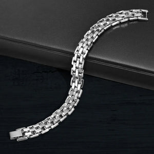 Men’s Heavy Box-Link Silver Bracelet
