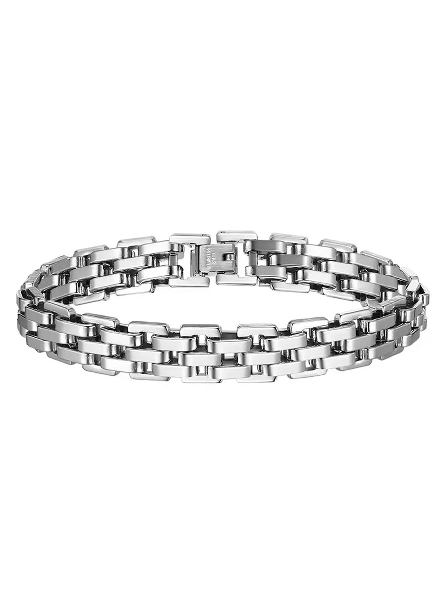 Men’s Heavy Box-Link Silver Bracelet