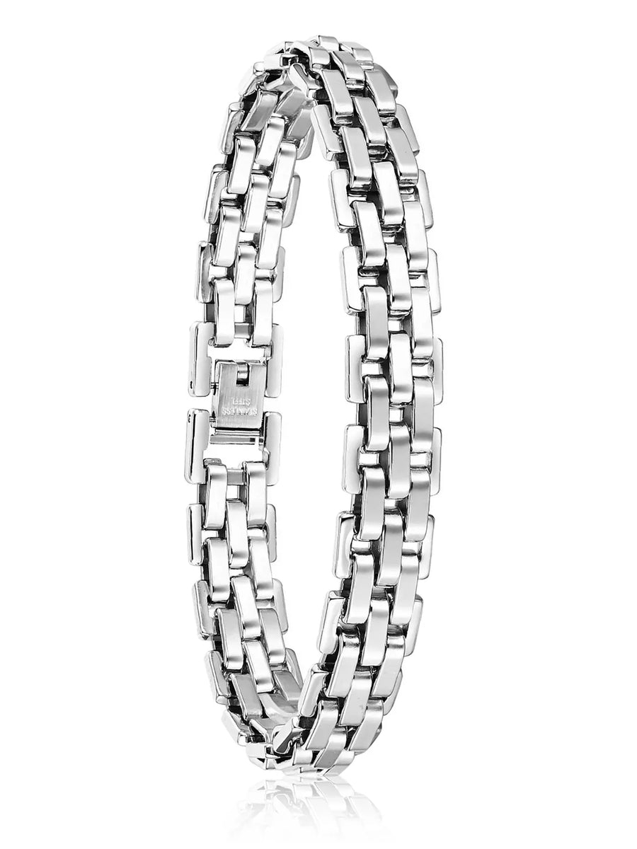 Men’s Heavy Box-Link Silver Bracelet