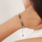 Peora Silver Mint Green Beaded Bracelet