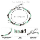 Peora Silver Mint Green Beaded Bracelet