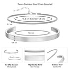 Minimal Silver Cuff & Chain Bracelet Combo